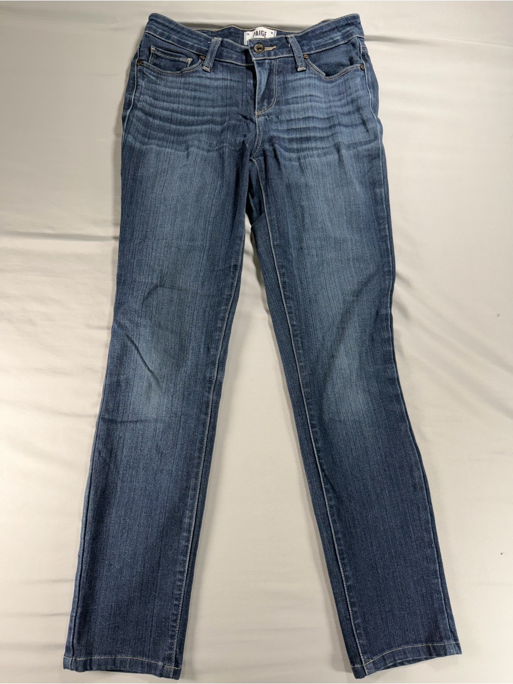 PAIGE Size 26 Blue Denim Skinny Jeans Women Mid Rise Medium Dark Wash #1147